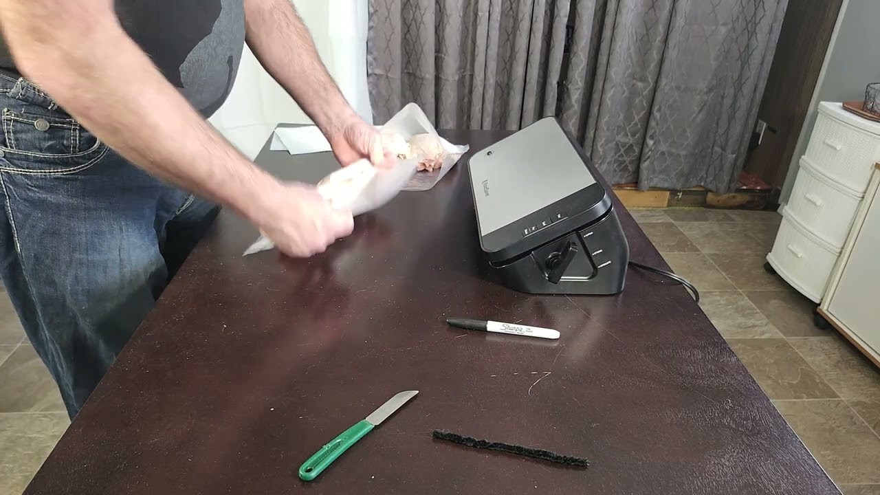 vacuum sealing chicken with the food saver