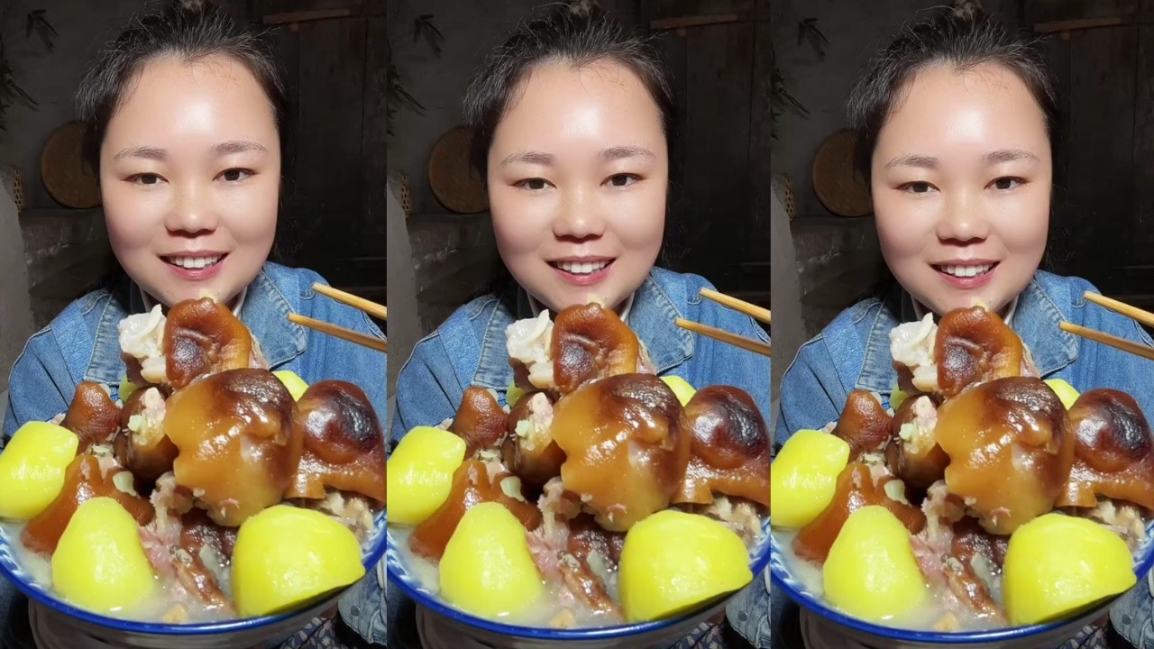 Let&rsquo;s Eat Show Pig&rsquo;s Trotter Soup & Fresh Fruit | Rural Home Style Delicious😋🔥