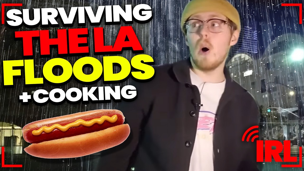 Car Camping In LA Streets During Flood Warning!! (Cooking Food)