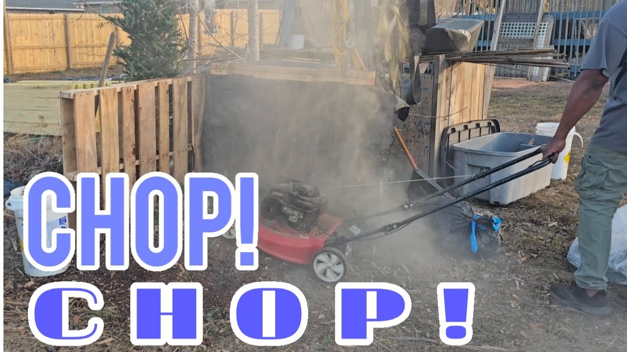 Mowing Leaves Into MULCH with a Lawn Mower