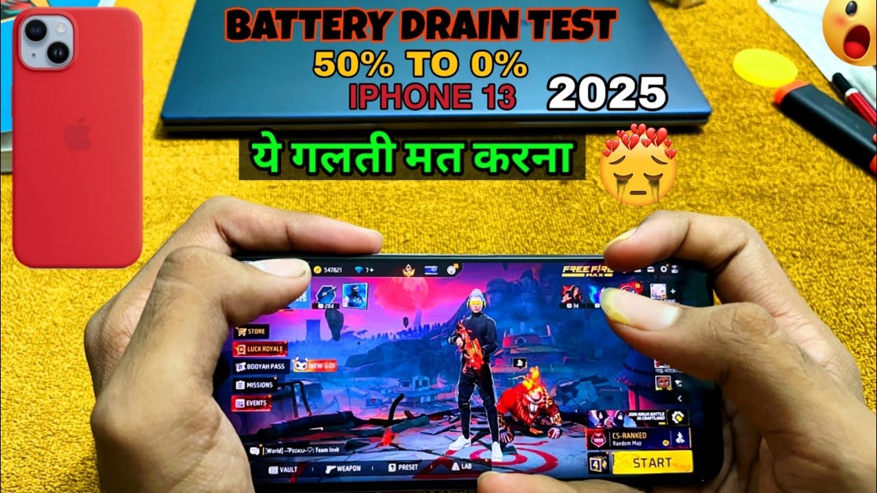 iphone 13 gaming test battery drain test || free fire gaming test iphone 13 battery drain test 🔥 