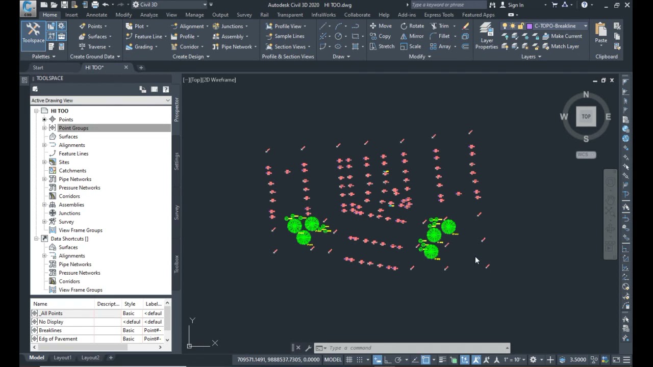 Creating a Surface from point groups in Civil 3d