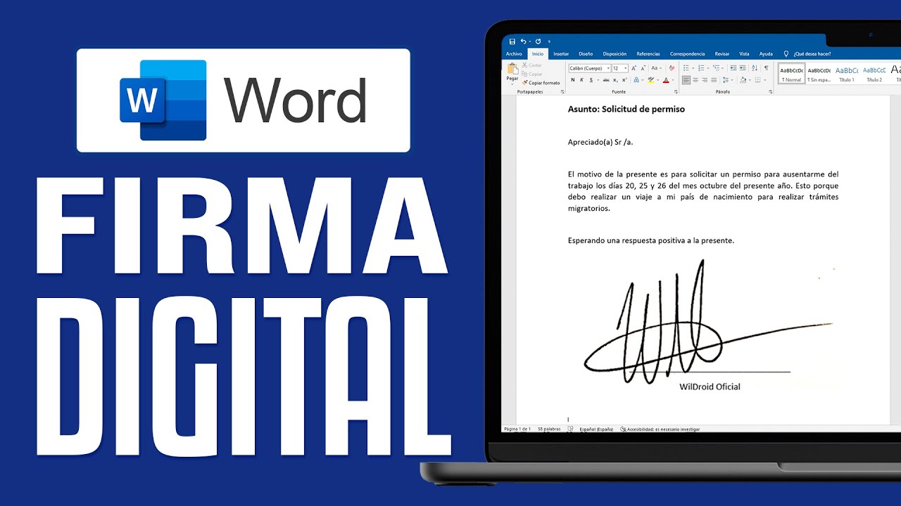 Cómo INSERTAR una FIRMA DIGITAL en WORD (2026) Paso a Paso