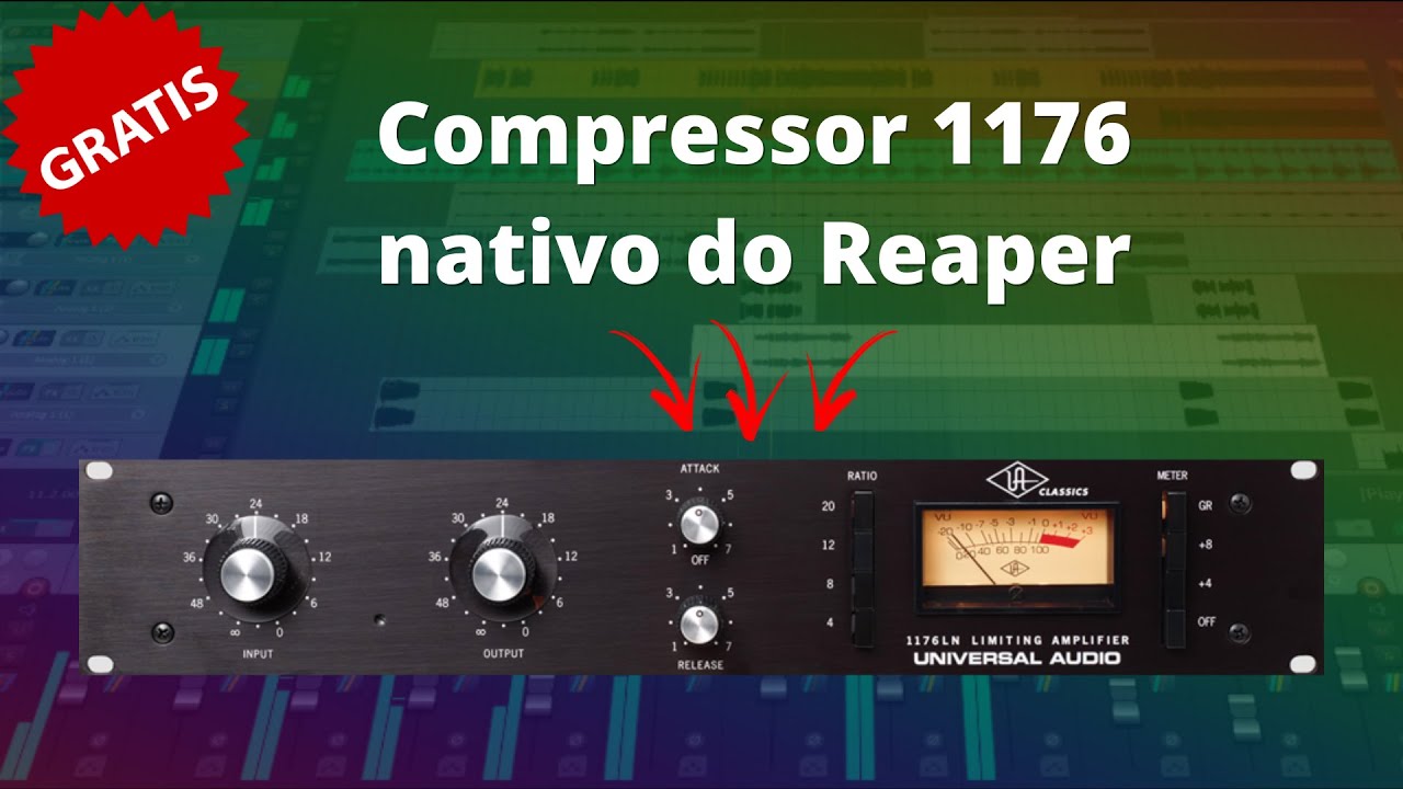 Compressor nativo do Reaper que simula o clássico compressor 1176 da Universal Audio