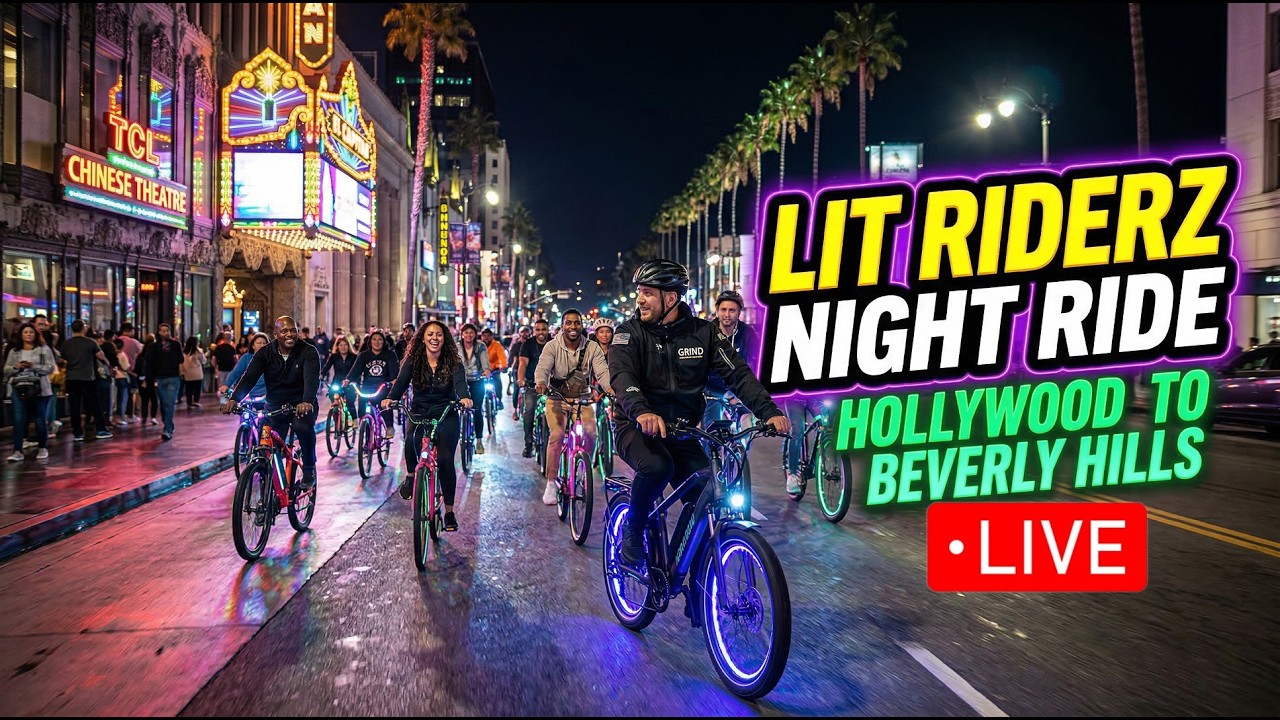 LIVE 🔴 Riding with the Lit Riderz | Hollywood ➜ Beverly Hills Night Ride