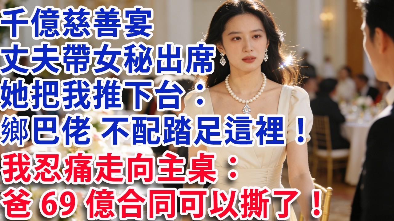 【满分爽文】千億慈善宴 丈夫帶女秘出席  她當眾把我推下台階：鄉巴佬 不配踏足這裡！  我忍痛走向主桌：爸 69億合同可以撕了！#婆媳 #家庭 #老年生活 #短劇