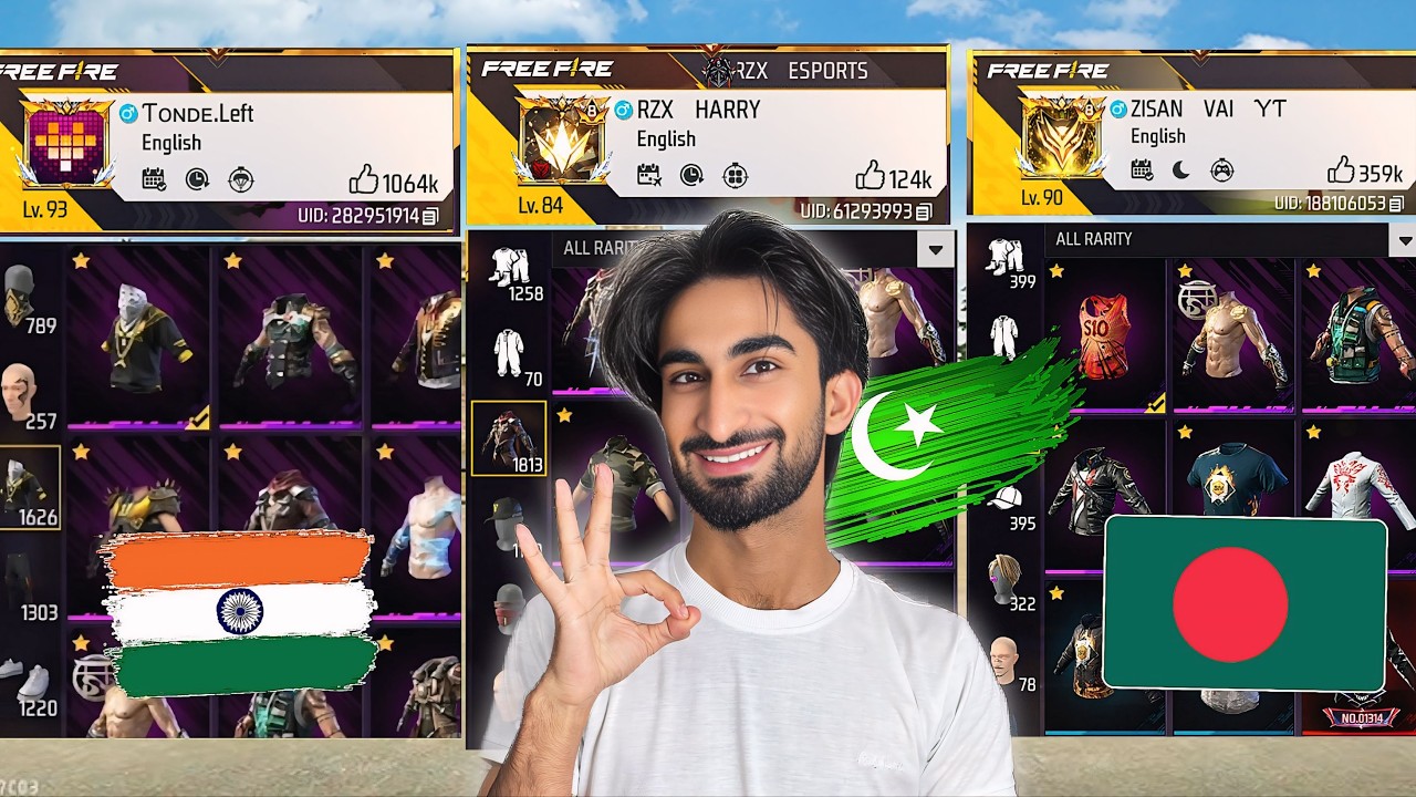India Vs Pakistan Vs Bangladesh 😱Which Server Has Highest Collection ID & Best Players ?