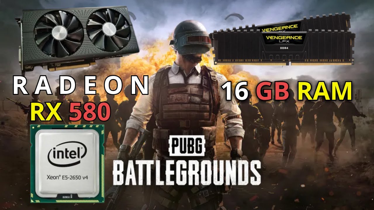 PUBG BATTLEGROUNDS - Rodando na RX 580 8GB 2048SP + Xeon E5 2650 v4