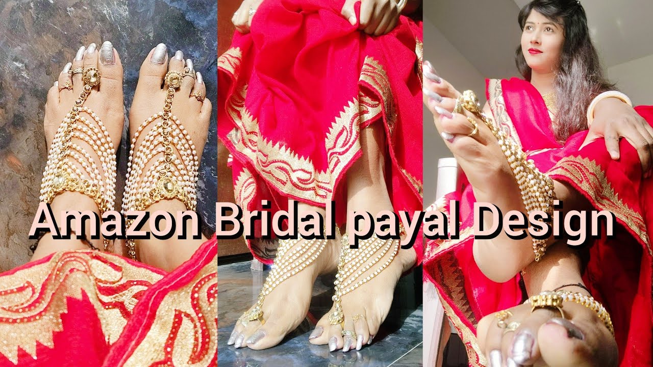 Amazon Bridal heavy Golden payal Design// Unboxing and Review Bridal payal