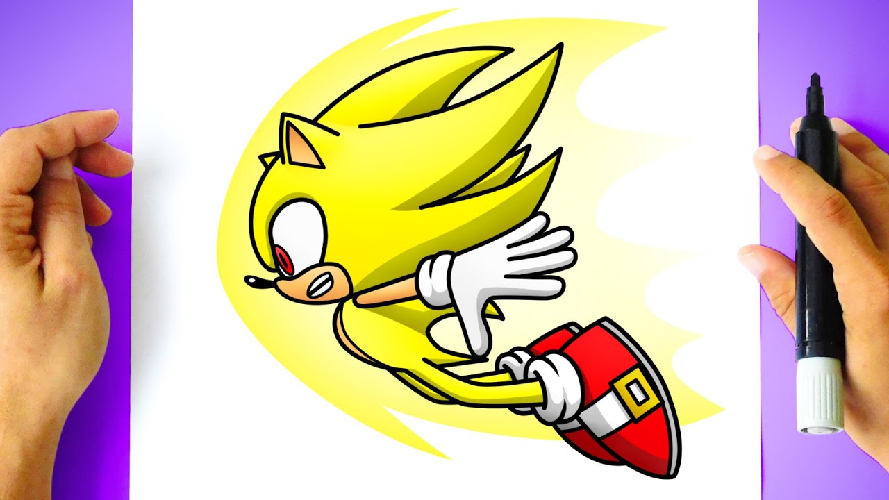 How to DRAW SUPER SONIC flying