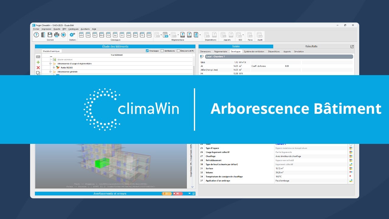 Tutoriel ClimaWin : Arborescence bâtiment