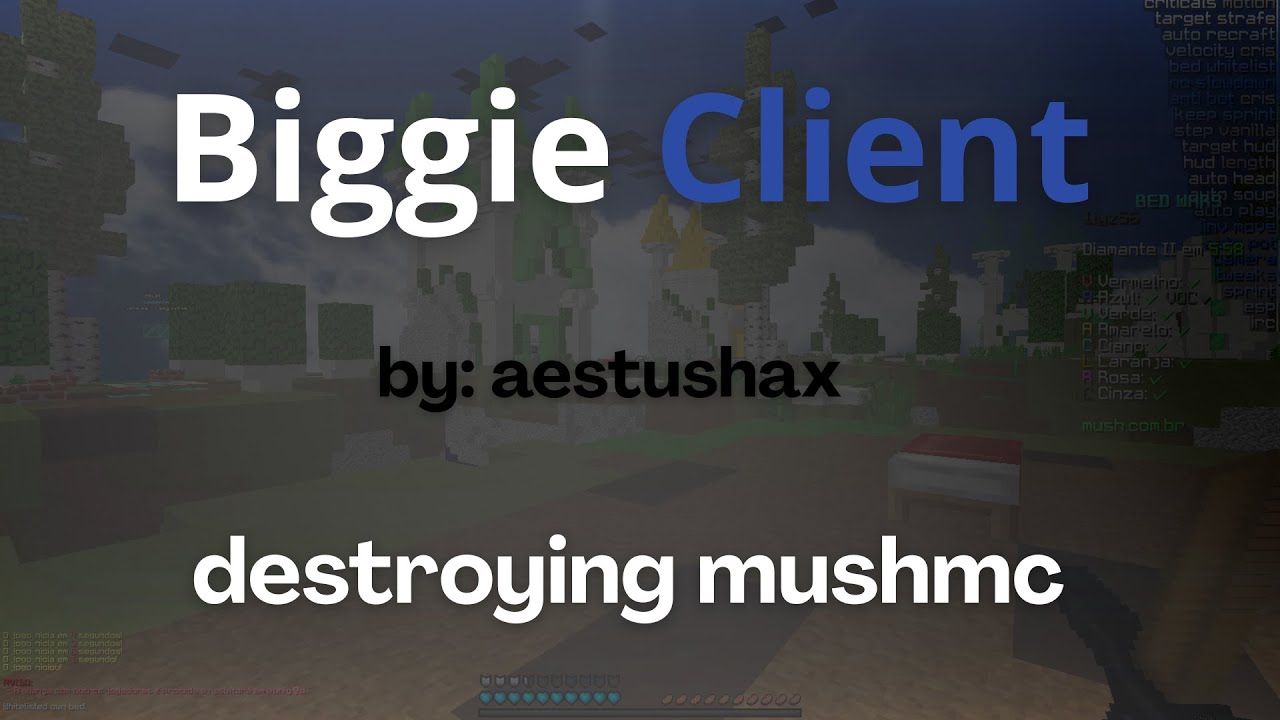 Destroying MushMc with biggie client - BedWars Clips Ft. Biggie Client