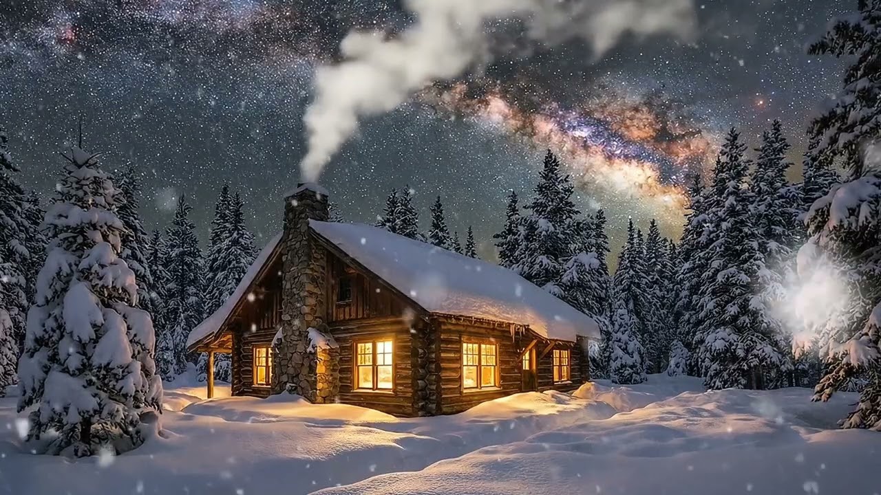 Moonlight Sonata (Guitar & Piano) 🌙 Cozy Winter Cabin Ambience | Deep Sleep & Healing Music