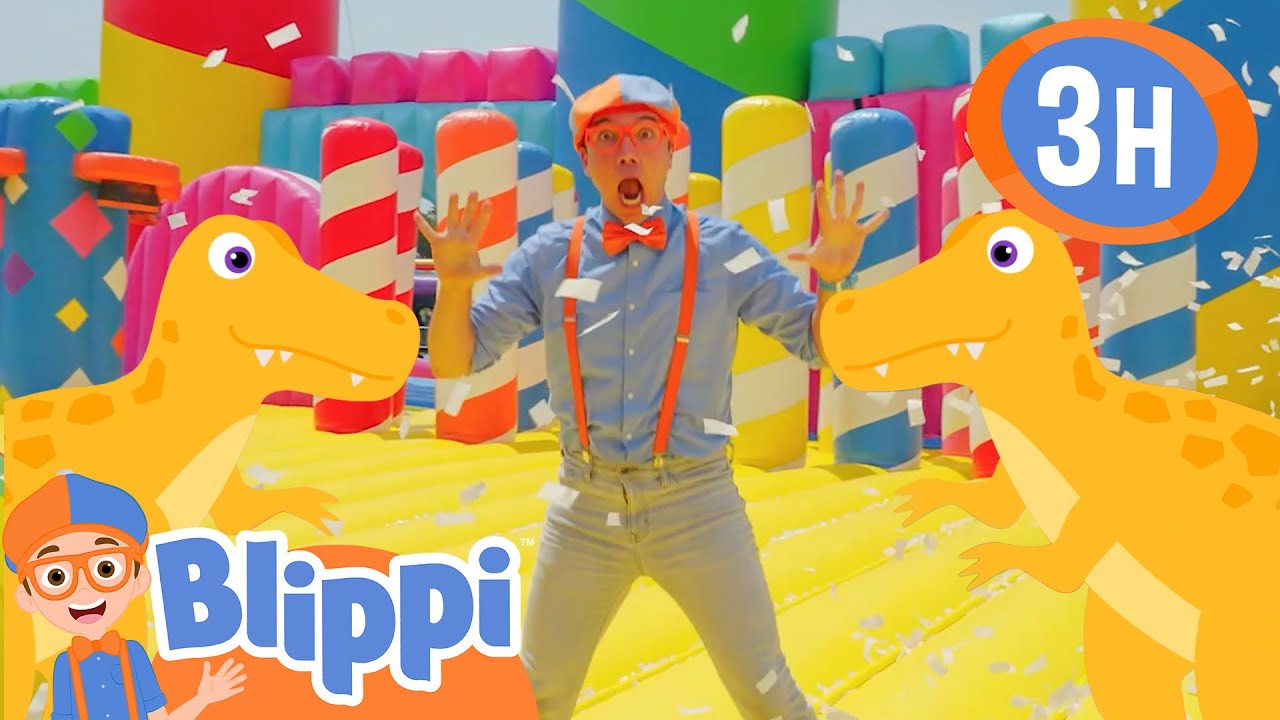 Blippi Builds a RAINBOW T-Rex Team! 🦖🌈 Let’s Bounce! | Blippi | Kids TV Shows