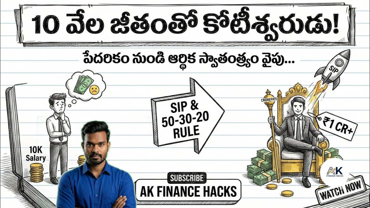 నెలకు ₹10,000 జీతంతో కోటీశ్వరులు అవ్వడం ఎలా? 🤑 | The Magic of SIP in Telugu | AK Finance Hacks