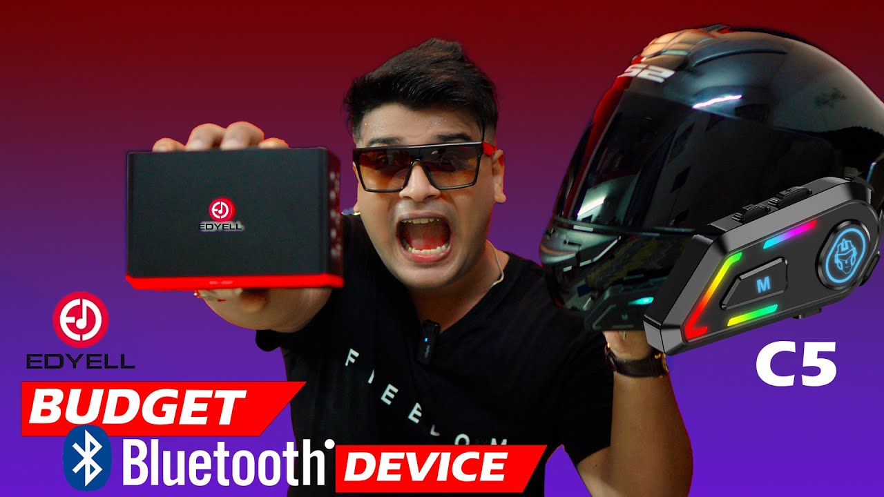 Edyell C5 Smart Bluetooth Device😍Worth Buying? Best Budget Bluetooth Device for Helmet | Edyell C5