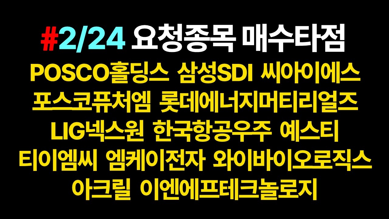 요청종목 매수타점 & 차트분석_2월24일 기준