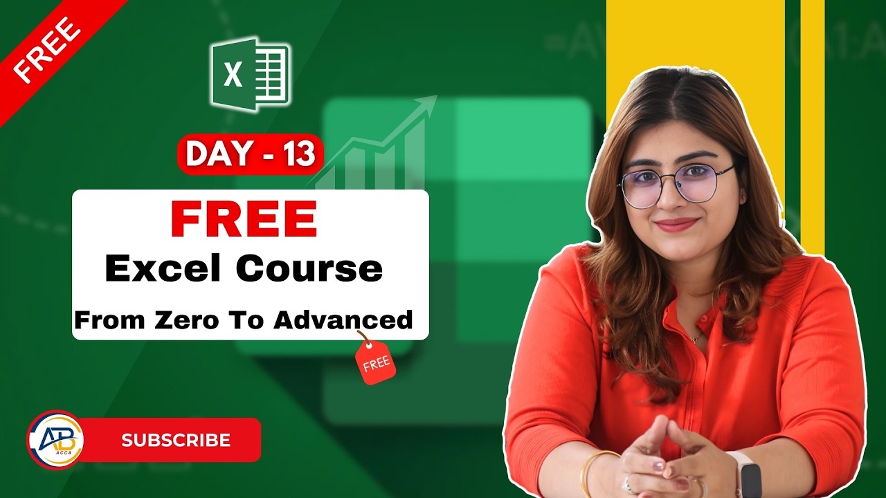 Day 13 Free Excel Class 🔥 | Learn Excel from Basic to Advanced #excel #excelcourse #learnexcel