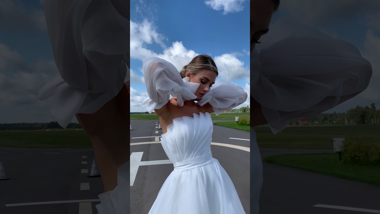СВАДЕБНОЕ ПЛАТЬЕ ИЗ ШИФОНА С ДРАПИРОВКОЙ