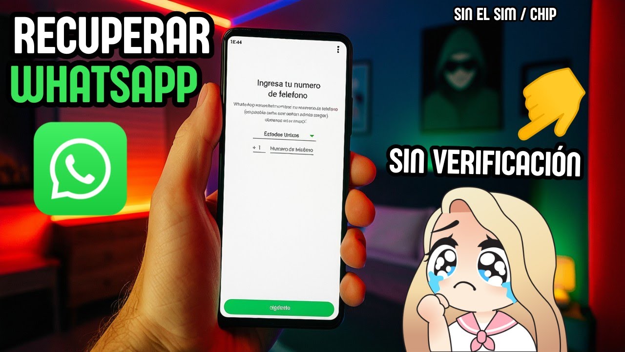Como Recuperar mi Whatsapp Sin el Codigo de Verificacion Entrar a mi Whatsapp sin CHIP 2 METODOS