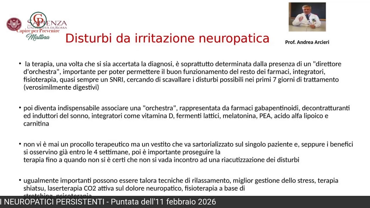 I DISTURBI NEUROPATICI PERSISTENTI - Puntata dell'11 febbraio 2026