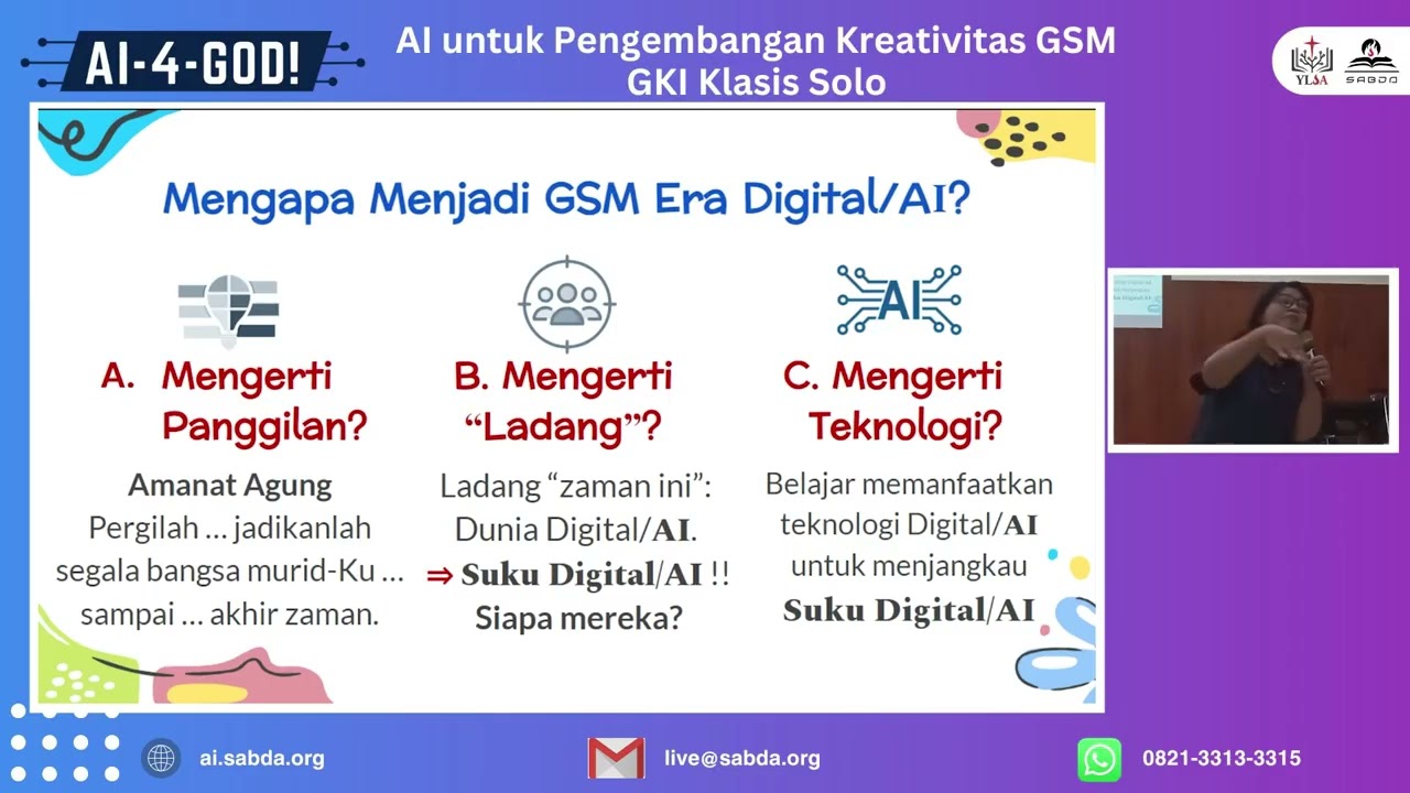 Roadshow AI-4-GOD!: AI untuk Pengembangan Kreativitas GSM GKI Klasis Solo