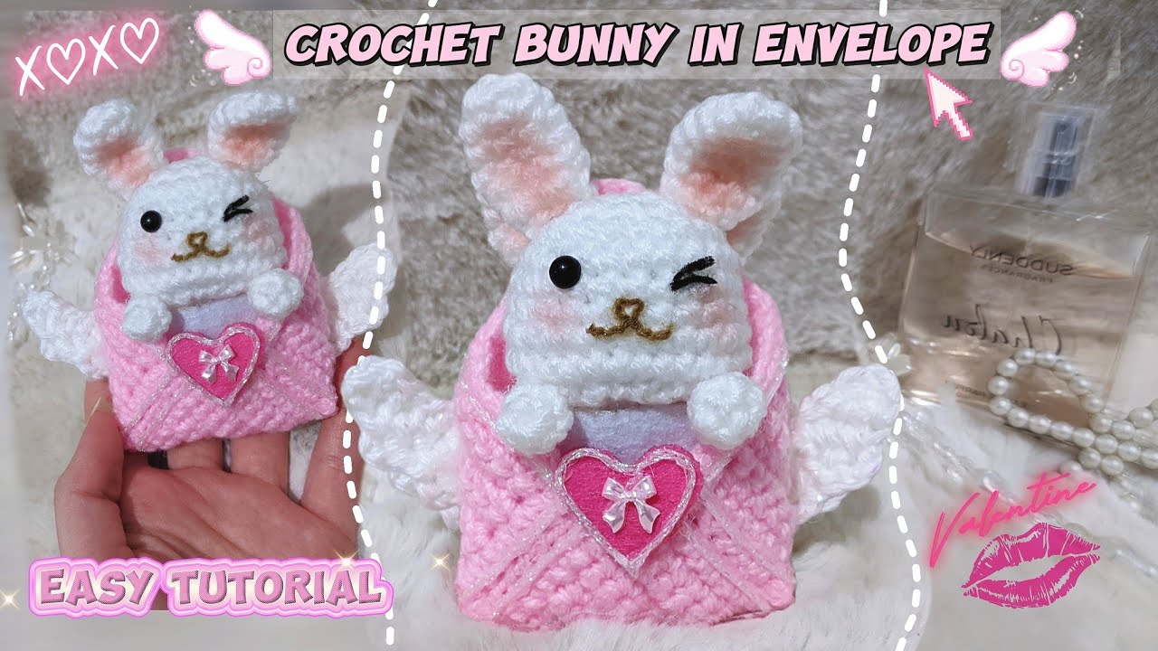 Easy Crochet Bunny in Envelope 🐰💌 | Valentine Gift Tutorial💝💋