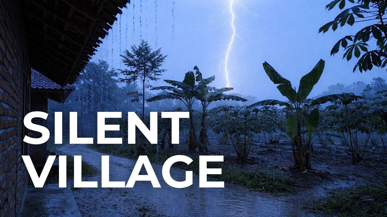 Rainfall & Whispering Thunder on a Quiet Village Night – Chill Vibes