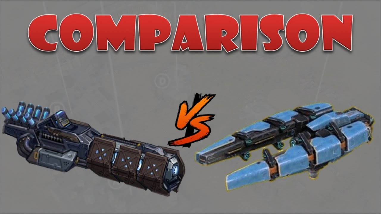 Nucleon vs Calamity heavy weapon comparison war robots