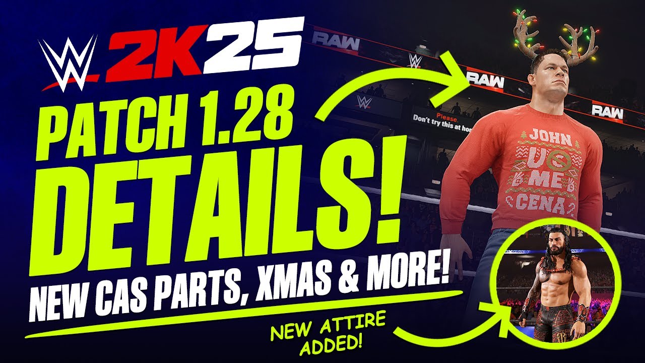 Обновление WWE 2K25 1.28: новые костюмы и детали CAS, рождественский контент, ThunderDome, глава ...