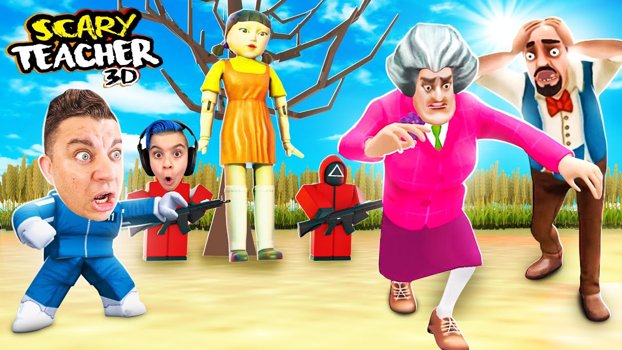 We Played SQUID GAME with SCARY TEACHER 3D!!