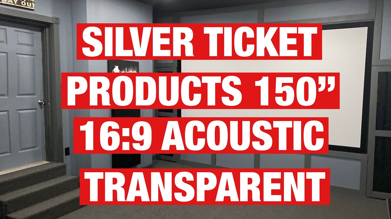SILVER TICKET PRODUCTS 150” 16:9 acoustic transparent 4k 3D ready screen. Dolby Atmos dts x 7.2.4