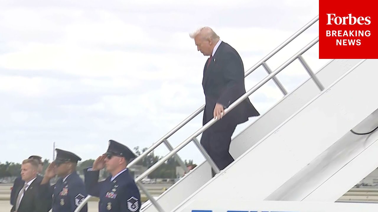 JUST IN: President Trump Arrives In Miami, Florida, On Air Force One