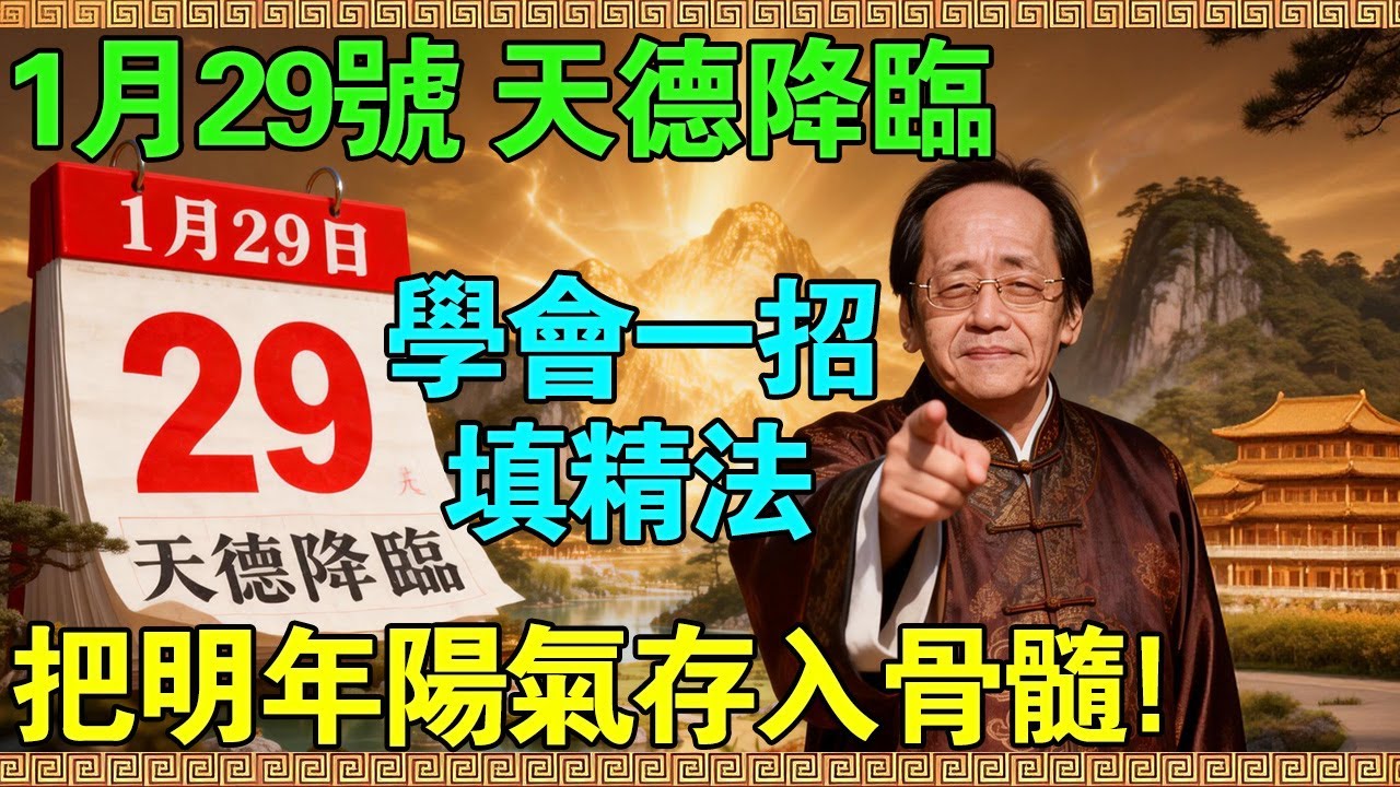 1月29日天德降臨：倪師教你一招「填精法」，把明年整年的陽氣存進骨髓。這5個生肖明天穿對顏色，身價翻倍不是夢！#倪海廈 #倪師 #倪師國學智慧 #中醫 #易經 #國學 #黃帝內經 #傷寒論 #經方派