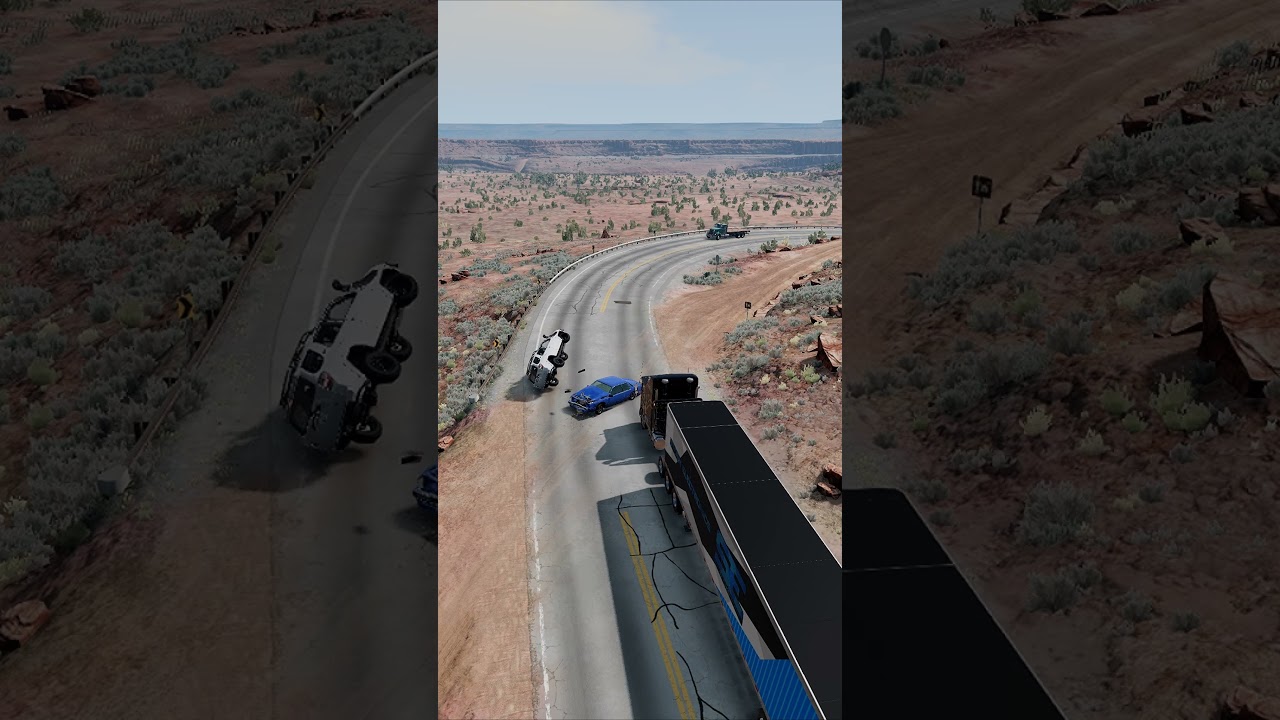 Realistic Highway Car Crashes #92 - BeamNG.drive
