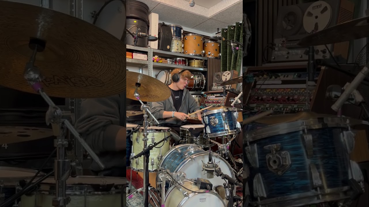 some vintage rock drums 🔥 #studio #beats