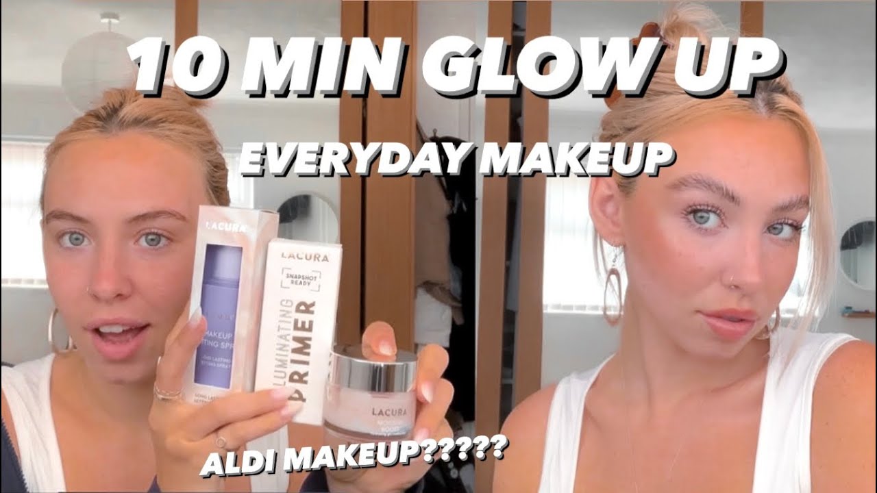 MY EVERYDAY GLOWY MAKEUP ROUTINE & TRYING ALDI MAKEUP???????