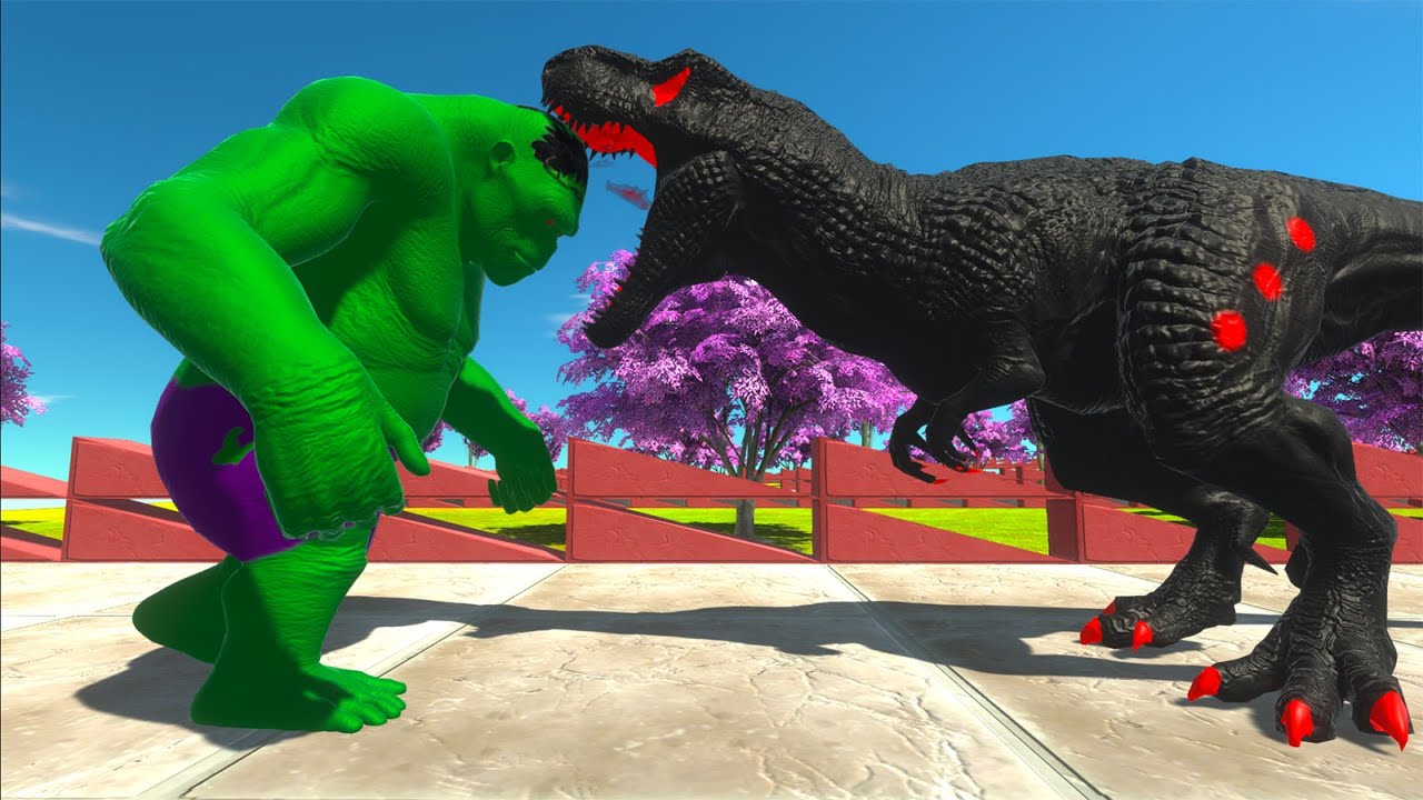 HULK GORO vs BATMAN GORO vs DARK T-REX DEATH RUN - Animal Revolt Battle Simulator