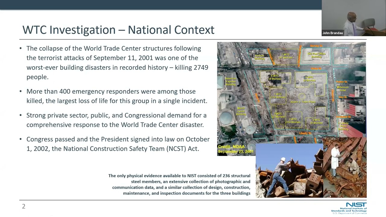 Dr. S. Shyam Sunder: How and Why the Towers Fell - Results of NIST Investigation