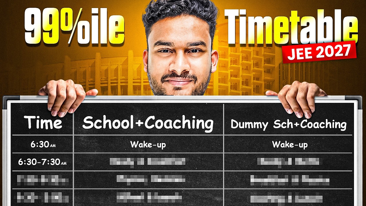 Ideal Timetable for JEE 2027 (School + Coaching) - IIT Bombay Still Possible 🔥
