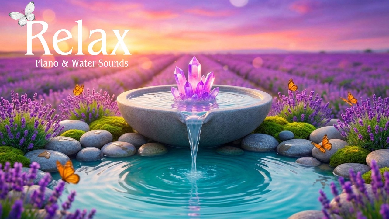 Relaxing Piano Music + Water Sounds for Meditation & Calm Mind