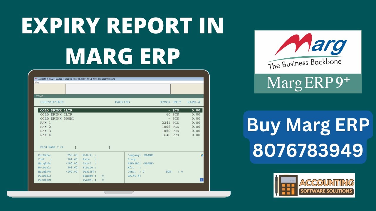 How to View Expiry Stock Report in Marg ERP Software Step by Step Hindi | Buy Marg 8076783949