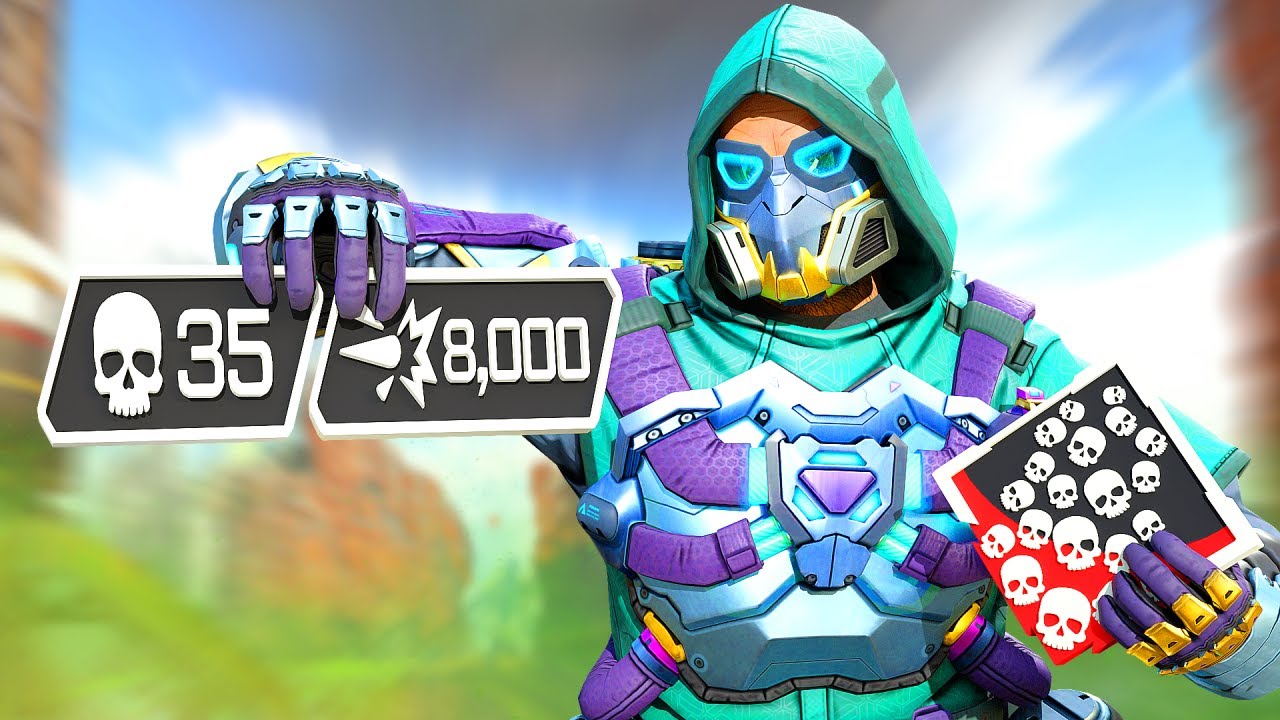 CAUSTIC 35 KILLS & 8000 DAMAGE GAME WAS INCREDIBLE (Apex Legends Gameplay)