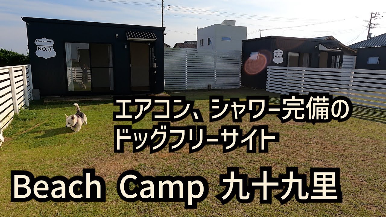 【Beach Camp 九十九里】エアコン付きで3500円！広々としたドッグフリーサイトにはエアコン付きのコンテナハウスが！シャワーも24時間利用できる快適すぎるキャンプ場
