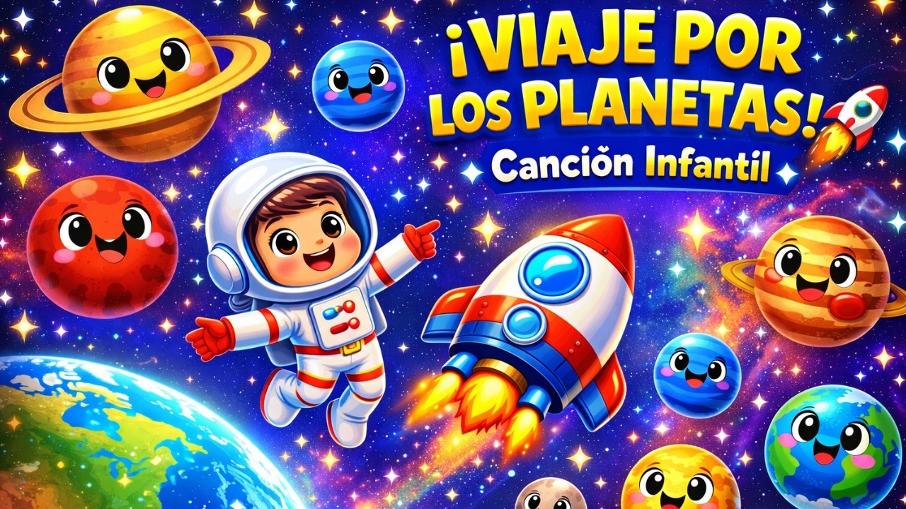 🌎VIAJE POR LOS PLANETAS 🚀 Canción Infantil Educativa Aprende el Sistema Solar con Música y Diversión