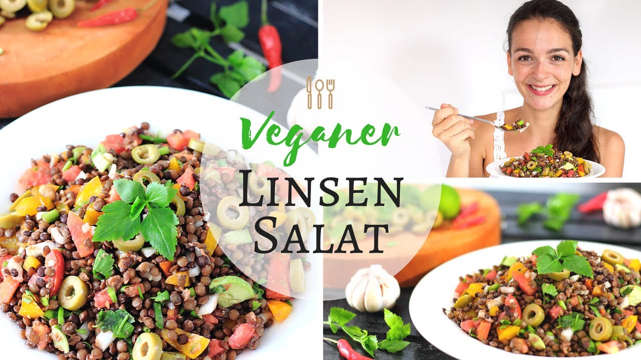 Schneller VEGANER Linsensalat - lecker, bunt & gesund ♥ Veganes Rezept