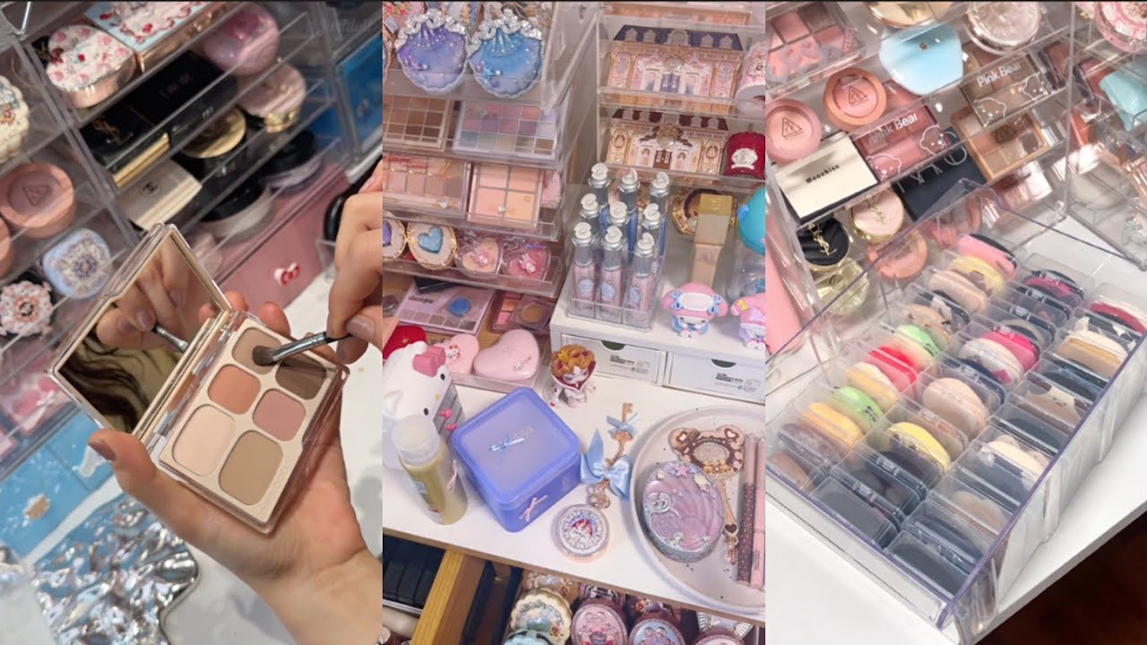 ASMR MAKEUP STOCKING & ORGANIZING VANITY 🎀 