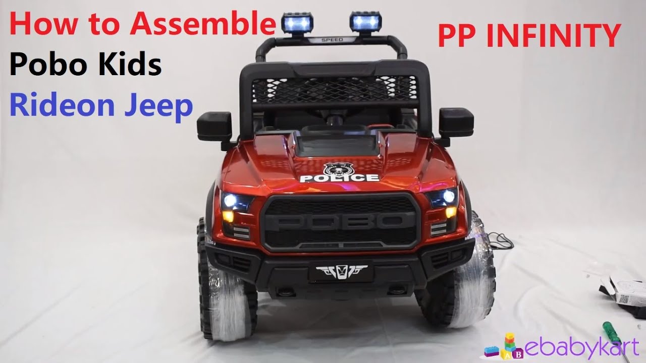 How to Assemble POBO Battery operated Rideon Jeep, pobo battery jeep for kids .(Ebabykart)