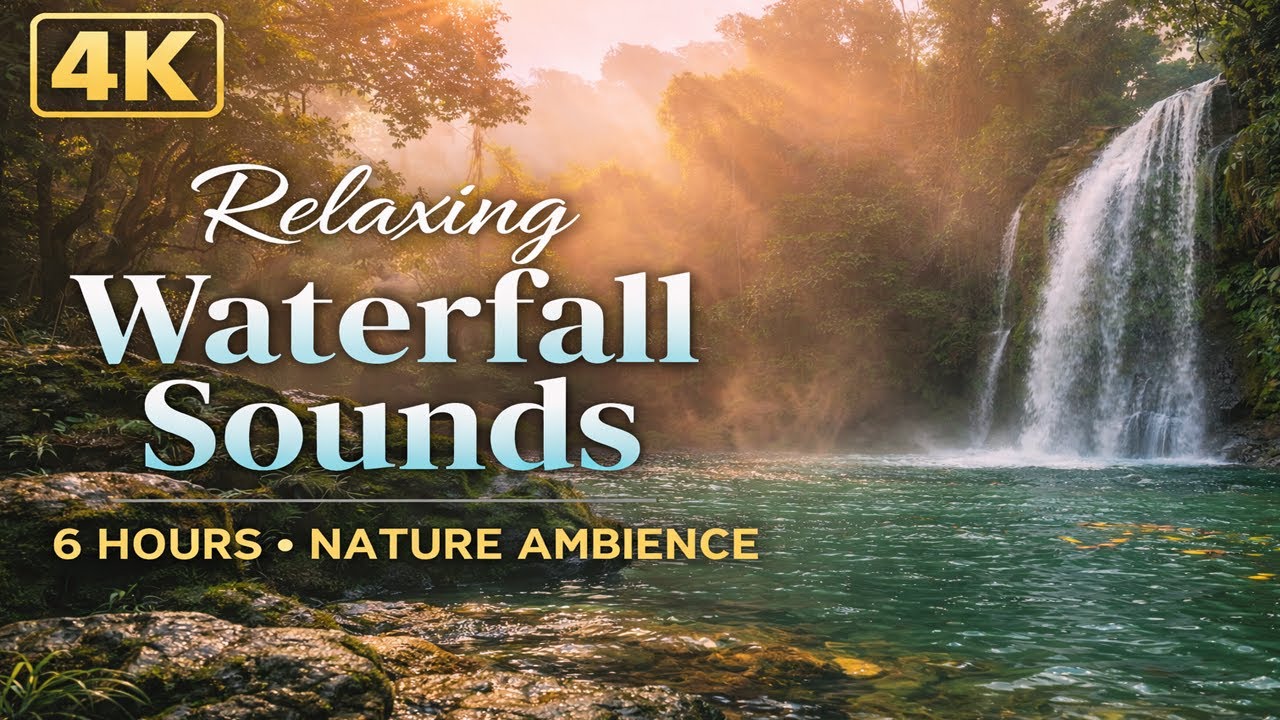 6 Hours 4K Waterfall White Noise for Deep Sleep & Focus | Natural Ambience #whitenoise