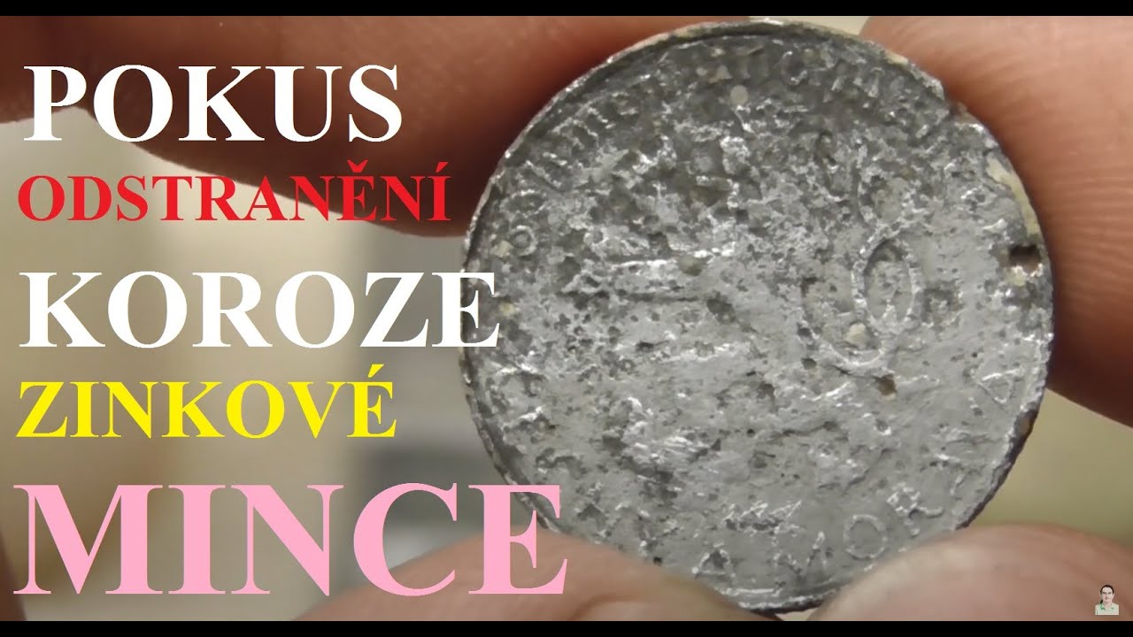 Pokus o odstranění koroze (moru) ze zinkové mince pomocí 2% roztoku kyseliny fosforečné